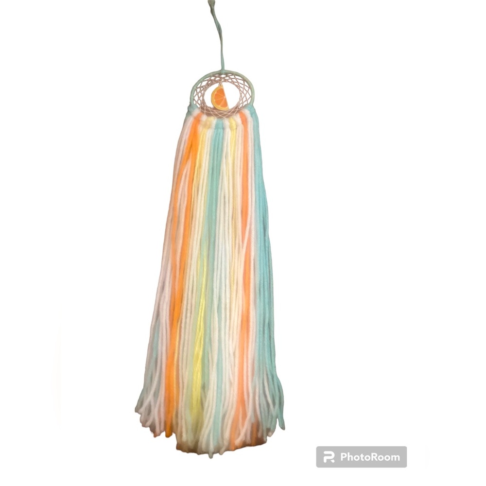 Handmade orange slice woven wall hanging